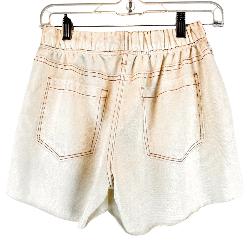 NWOT Blank NYC Printed Faux Denim French Terry Shorts Real Pockets Pull-on XS - Picture 2 of 8